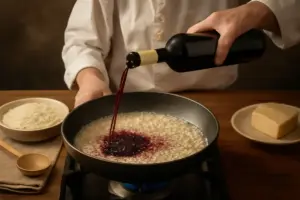 Preparazione del risotto al Barolo come in Piemonte: la tecnica che esalta il profumo