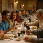 Le grandi tavolate nelle osterie di paese: il segreto per sentirsi parte della comunità locale